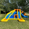 image:imageBig Splash Triple Water Slides and Pool Water Park 24 ft L x 21 ft W x 8 ft H Triple Slides Blower Included Splash Pool Netted for Safety Outdoor Fun for Kids