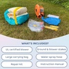 image:imageBounceland Bounce N Splash Island Wet or Dry Inflatable Bouncer or Water Slide All in one Large Pool Fun Bouncing Area with Basketball Hoop Long Slide UL Certified Blower Included