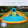 image:imageBounceland Double Play Water Slide 138 ft L x 138 ft W x 66 ft H Water Park Large Splash Pool Outdoor Fun with Dual Slides Water Spray Climbing Wall Active Play for Kids
