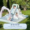 image:imageBounceland Splash N Dash Dream Water Slide 144ft L x 91ft W x 68ft H inflated Size Outdoor Fun wLong Slide Giant Splash Pool Water Spray Climbing Wall Active Play for Kids