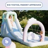 image:imageBounceland Splash N Dash Dream Water Slide 144ft L x 91ft W x 68ft H inflated Size Outdoor Fun wLong Slide Giant Splash Pool Water Spray Climbing Wall Active Play for Kids