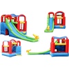 image:imageInflatable Bounce House or Water Slide Wet or Dry with Sun Roof Ball Pit 30 Balls Water Gun Fun Bouncing Area with Basketball Hoop Long Slide with Climbing Wall UL Certified Blower Included