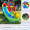 image:imageInflatable Bounce House or Water Slide Wet or Dry with Sun Roof Ball Pit 30 Balls Water Gun Fun Bouncing Area with Basketball Hoop Long Slide with Climbing Wall UL Certified Blower Included