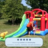 image:imageInflatable Bounce House or Water Slide Wet or Dry with Sun Roof Ball Pit 30 Balls Water Gun Fun Bouncing Area with Basketball Hoop Long Slide with Climbing Wall UL Certified Blower Included