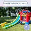 image:imageInflatable Bounce House or Water Slide Wet or Dry with Sun Roof Ball Pit 30 Balls Water Gun Fun Bouncing Area with Basketball Hoop Long Slide with Climbing Wall UL Certified Blower Included